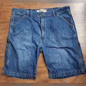 ​Levi's Carpenter Denim Jean Shorts W40 Medium Wash Workwear Utility Style